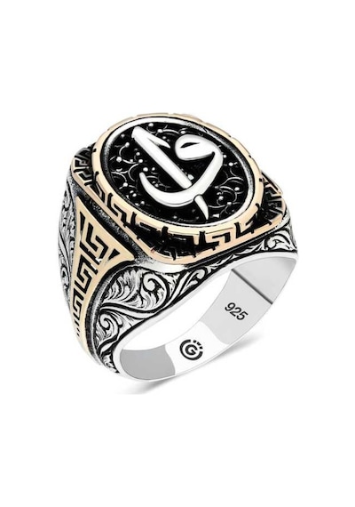 Gümüş Elif Vav Oval Erkek Yüzük (551187628)