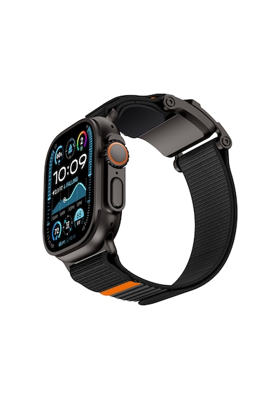Watch 42mm Uyumlu Mohseven İwatch Mecha Sport Hasır Kordon Siyah