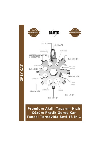 Premium Akıllı Tasarım Hızlı Çözüm Pratik Gereç Kar Tanesi Tornavida Seti 18 İn 1
