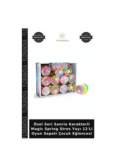 Özel Seri Sanrio Karakterli Magic Spring Yayı 12'li Oyun Sepeti Çocuk Eğlencesi