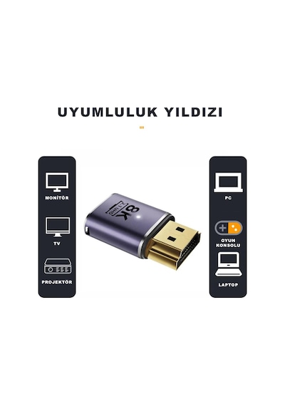Hdmı To Hdmı Çevirici 8k 2.1 Uhd Dönüştürücü Adaptör