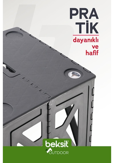 Outdoor Herkül D Katlanır Masa Antrasit Antrasit Antrasit
