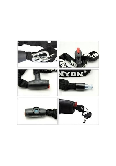 Bike Sky Tonyon Kilit Zincir Anahtarlı - 6mm 120cm - Siyah