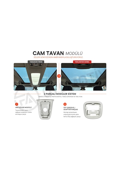 Opel Combo Panoramik Cam Tavan Dönüşüm Modülü 2019 Model Ve Sonra