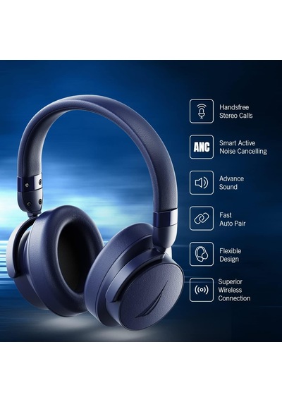 Tr H400 Aktif Gürültü Önleyici Anc Kablosuz Bluetooth Kulaküstü Kulaklık Navy