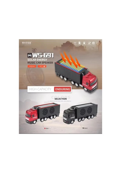 Tır Şeklinde Bluetooth Speaker Şarjlı Kablosuz Hoparlör Fm Radyo Sd Kart Usb
