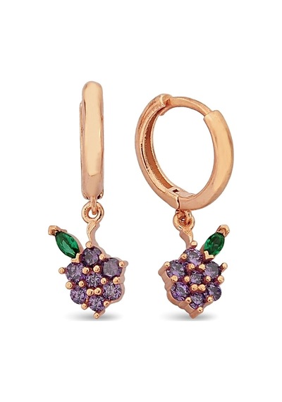 925 Ayar Gümüş Rose Üzüm Salkımı Küpe - 12105302 Rose Gold