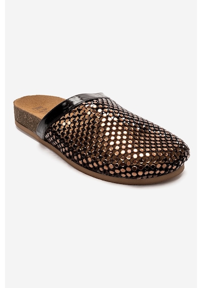 Luvi Shoes Montera Kahverengi Taşlı Kadın Terlik