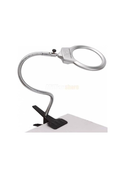 Masa Üstü Işıklı Büyüteç, Çalışma Lambası, Tamirci Büyüteci, 130mm Mercek