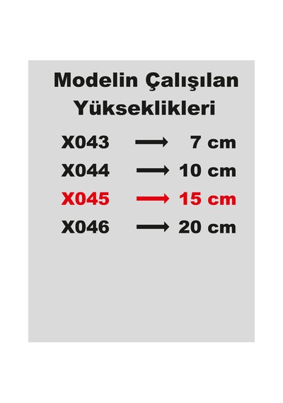 Stencil Harf Boyama Şablonu X045 Harf Yüksekliği 15 Cm