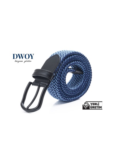 Dwoy Elastik Örgü Kemer 2'li Set-778 Mavi