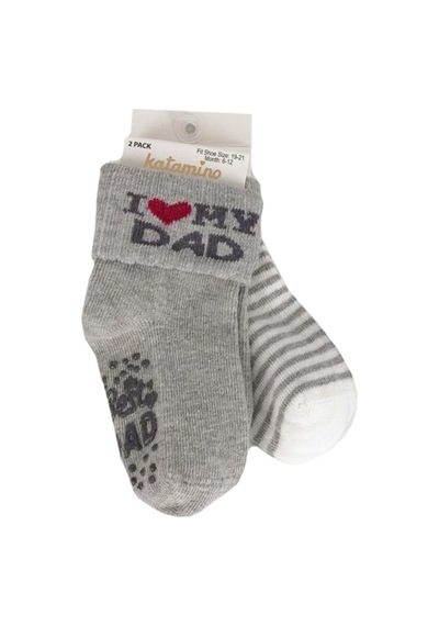 Katamino 2'li Mydad Bebek Çorabı K44119 Gri - Ekru