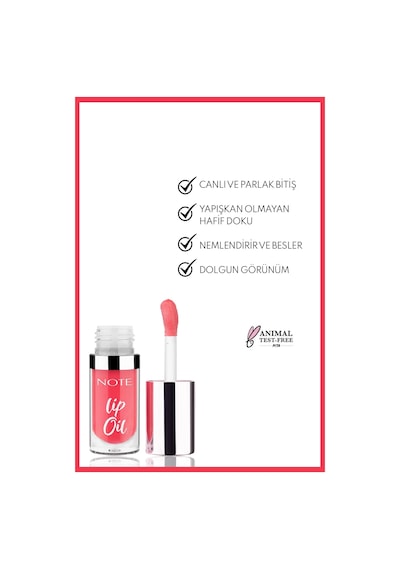 Note Cosmetique Lip Oil Nemlendirici ve Parlatıcı Dudak Bakım Yağı - 10 Baby Pink - Pembe
