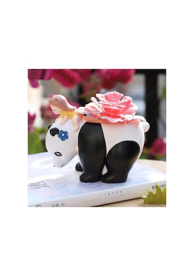 Pandalı Kız Kaktüs Saksısı Pembe