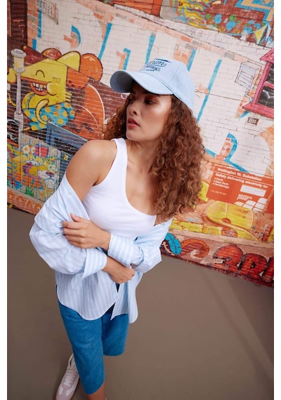 Defacto Coool Fitted Fitilli Kaşkorse %100 Pamuk Tek Omuzlu Atlet B1288AX23HSWT34