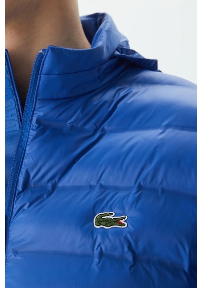 Lacoste Synthetic Fill Jacket Gizlenebilir Kapişonlu Şişme Erkek Mont Mavi Lacivert