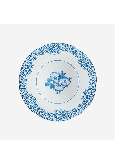 Mavi Porselen Çukur Tabak 25 Cm