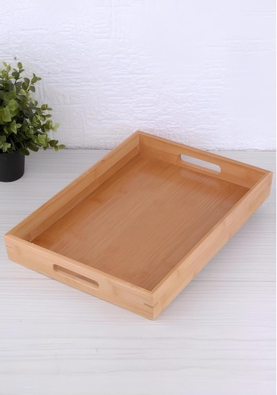 Bambu Tepsi Büyük Boy Premium 40x30 Cm Tps4030 Kahverengi