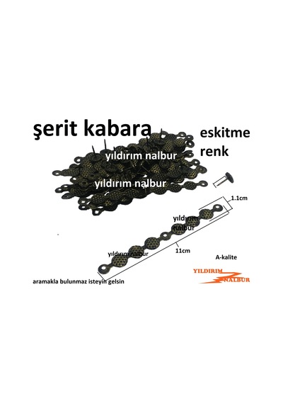 Paket 10metre Şerit Kabara Eskitme Benekli Raptiye Çivi Koltuk Çi