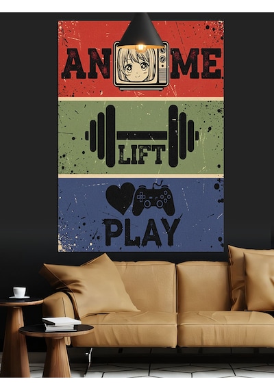 Spor Motivasyonel Poster Metin Dekoratif Kanvas - Mdf Ahşap Tablo