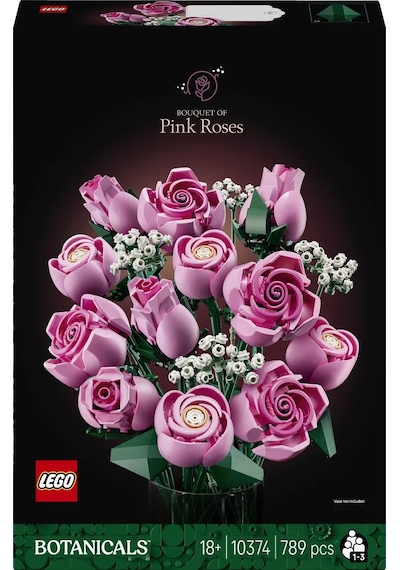 LEGO®  Botanicals Pembe Gül Buketi 10374 - Yetiskinler için 4 Bahar Çiçegi Içeren Dekoratif Çiçek Modeli Yapim Seti (789 Parça)
