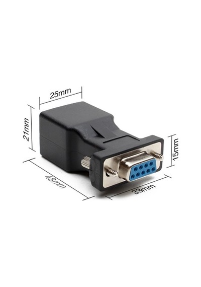 4943 Rs232 To Rj45 9 Pin Ethernet Adaptör Ekleme Ek Uzatıcı Extender Çevirici Dönüştürücü 30 Metreye Kadar Sinyalleri İletir. Rs232 Portu Cat5 Cat5e Cat6 Cat7 Ağ Kabloları Üzerinden İletin.