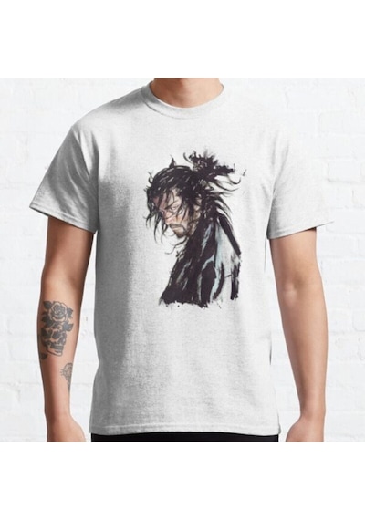 Noıssey Kırmızı Etiket Gala Anime Vagabond - Musashi Miyamoto Beyaz Erkek T-shirt 51 06213