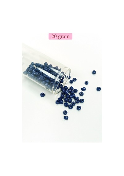 Dökme Cam Kum Boncuk Büyük Boy 6/0 4 Mm - 20 Gram - Lacivert - Bnc098