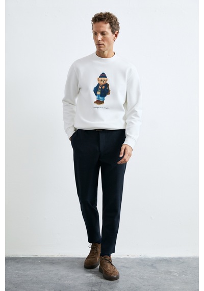Lufian Mıles Erkek Sweatshirt Kırık Beyaz Kırık Beyaz 112030201100510