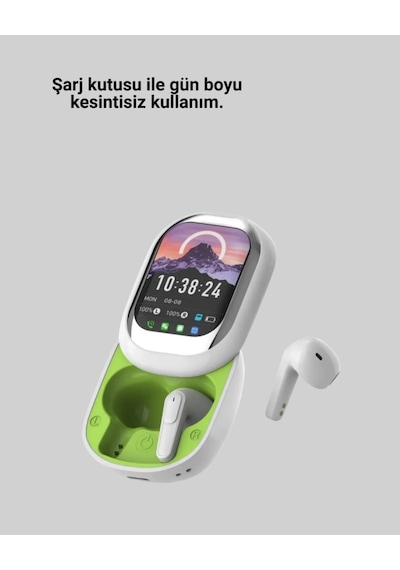 Şık Tasarımlı Siyah Beyaz Kablosuz Kulaklık Çoklu Dil Destekli