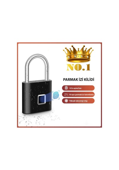 Dailytech Parmak İzi Okuyuculu Asma Kilit Usb Şarjlı
