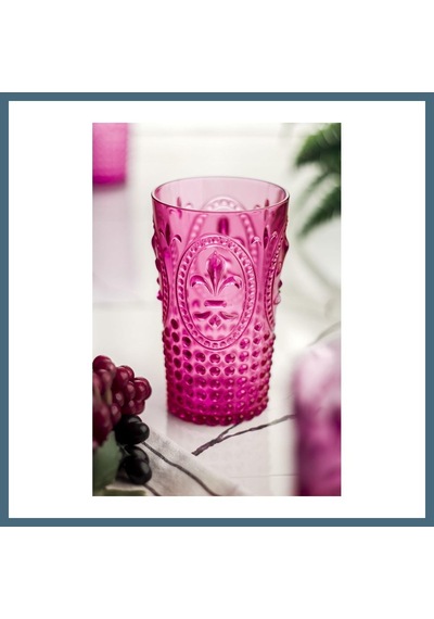 Bezos Akrilik Pembe Tekli Uzun Bardak & Su Meşrubat Bardağı 750 Ml Büyük Boy & Cam Değildir Agc