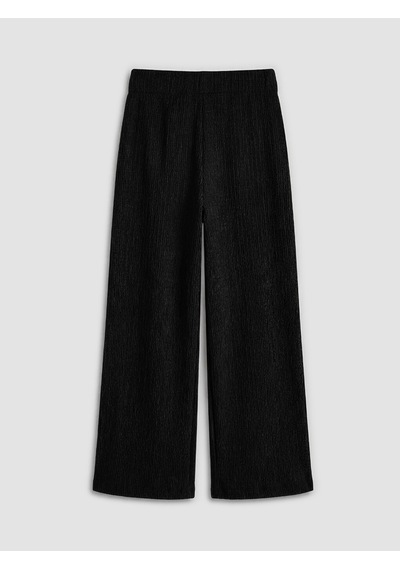 Lcwaıkıkı Classic Siyah Beli Lastikli Dokulu Kadın Pantolon