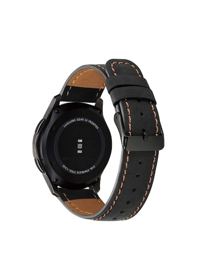 Samsung Uyumlu Galaxy Watch 3 45 Mm Deri Kordon Premium Dikişli Deri Kay