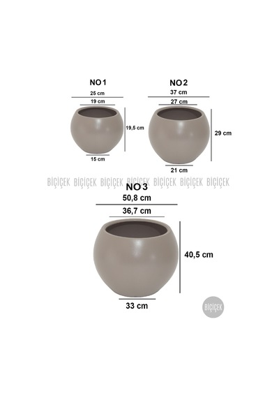 Küre Saksı 51 Cm Mocha Kahverengi
