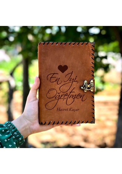 En İyi Öğretmen İsme Özel Deri Defter