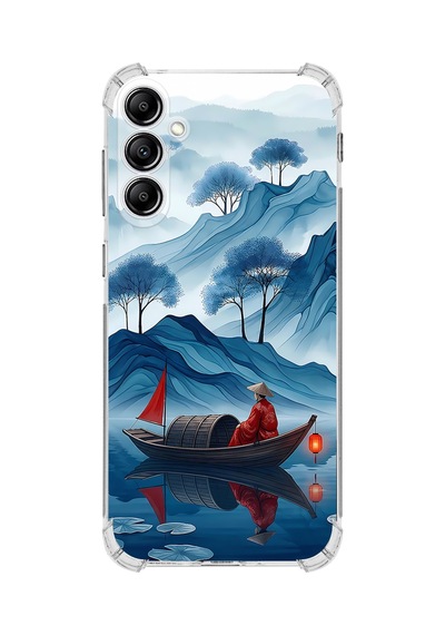 Printify Samsung Galaxy A24 İle Uyumlu Simya Serisi Sonsuz Akış Tasarımlı Uv Baskılı Köşe Korumalı Antişok Kılıf Şeffaf