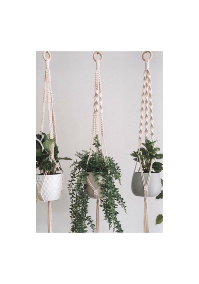 Garden Makrome Saksılık 3'lü Krem