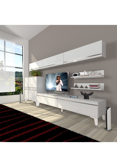 Decoraktiv Eko 8 Mdf Std Silver Tv Ünitesi Tv Sehpası Beyaz