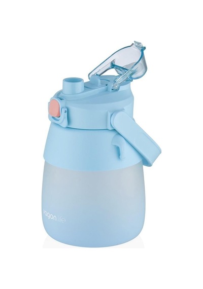 1000ml Askılı Tek Kapak Çift Kullanım Pipetli/pipetsiz Kullanım Softtouch Su Matarası Çok Renkli
