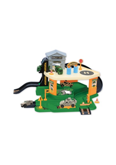 Askeriye Otopark Seti - 2 Metal Araçlı, Asansörlü Askeri Üs Garaj Seti 3+ Yaş 03340