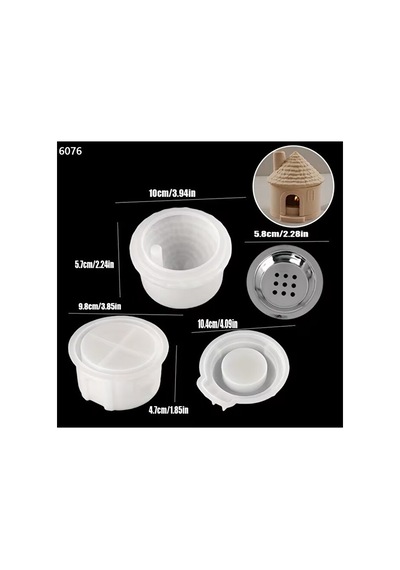 Yy6076 Kulübe Ev Tealight Mumluk Silikon Kalıp