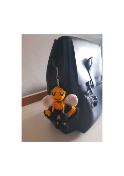 Arı Amigurumi Anahtarlık Sarı