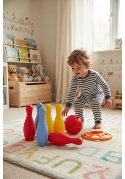 Bowling Seti - Eğitici Ve Eğlenceli Başlangıç Seti - 19 Cm Labutlar Ve Bowling Topu Oyuncak Seti