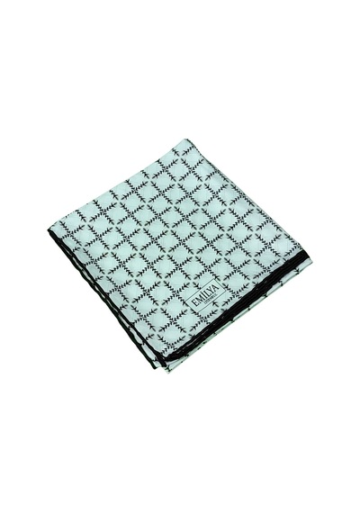 Mim Eşarp Emilya Rayon Desenli Eşarp 90x90 Cm Beyaz - Siyah