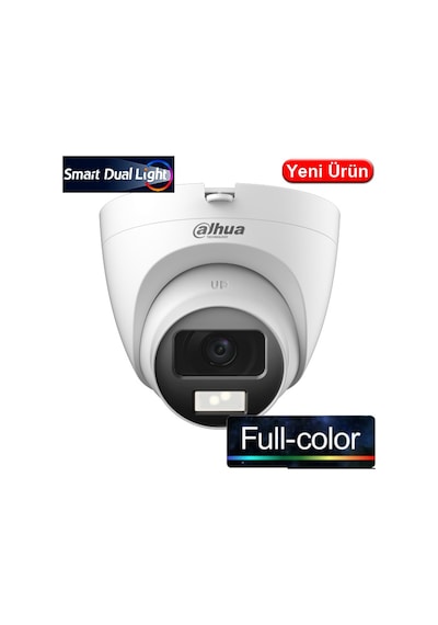 Dahua Hac-t1a21-u-ıl 2mp 2.8mm 4ın1 Ip67 Plastik Smart Dual Led Full Color Hdcvı Dome Kam-30mt