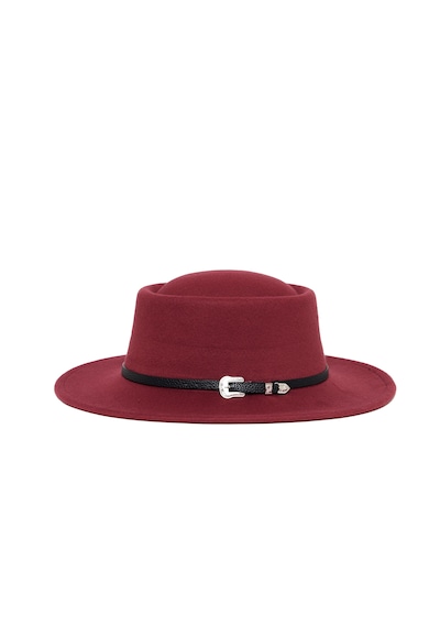 Berellini Kaşe Kaşmir - Unisex Geniş Fotör Bordo
