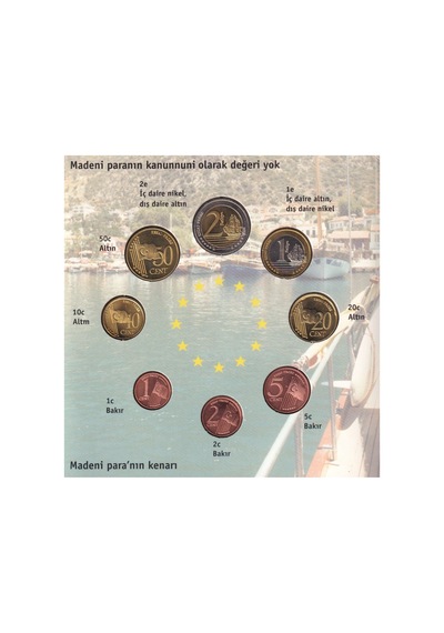 Türkiye 2004 Yılı Darphane Euro Özel Baskı Tedavül Para Seti Çil