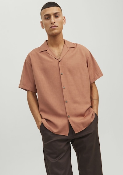 Jack & Jones Rahat Kesim Kısa Kollu Gömlek- Blujude 12231689 Amber Brown Kahverengi