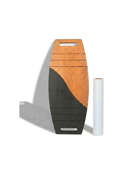 Siyah/kahve Denge Tahtası Balance Roller Board Sörf Eğitim Tahtası Kaykay Eğitim Tahtası 73 X 31 Cm Rb08 Çok Renkli
